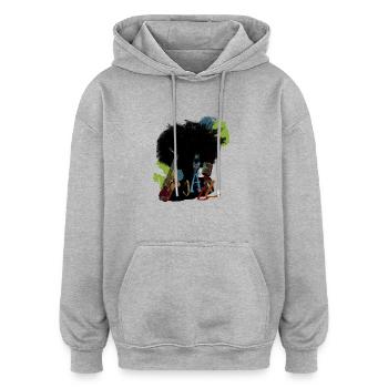 Jazz - Oversized Unisex Hoodie - Grau meliert - Vorne - Noah (186cm)