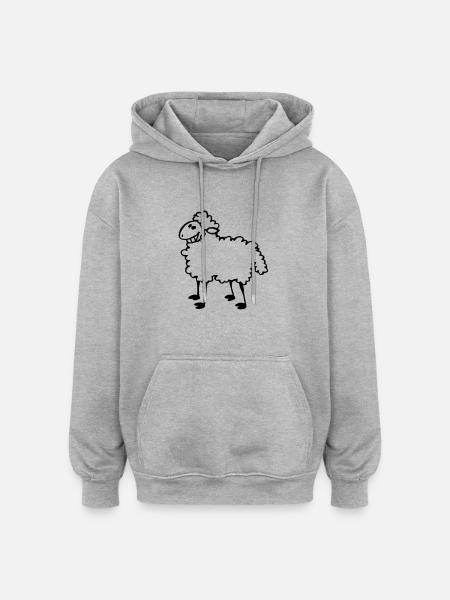 Sheep - Oversized Unisex Hoodie - heather grey