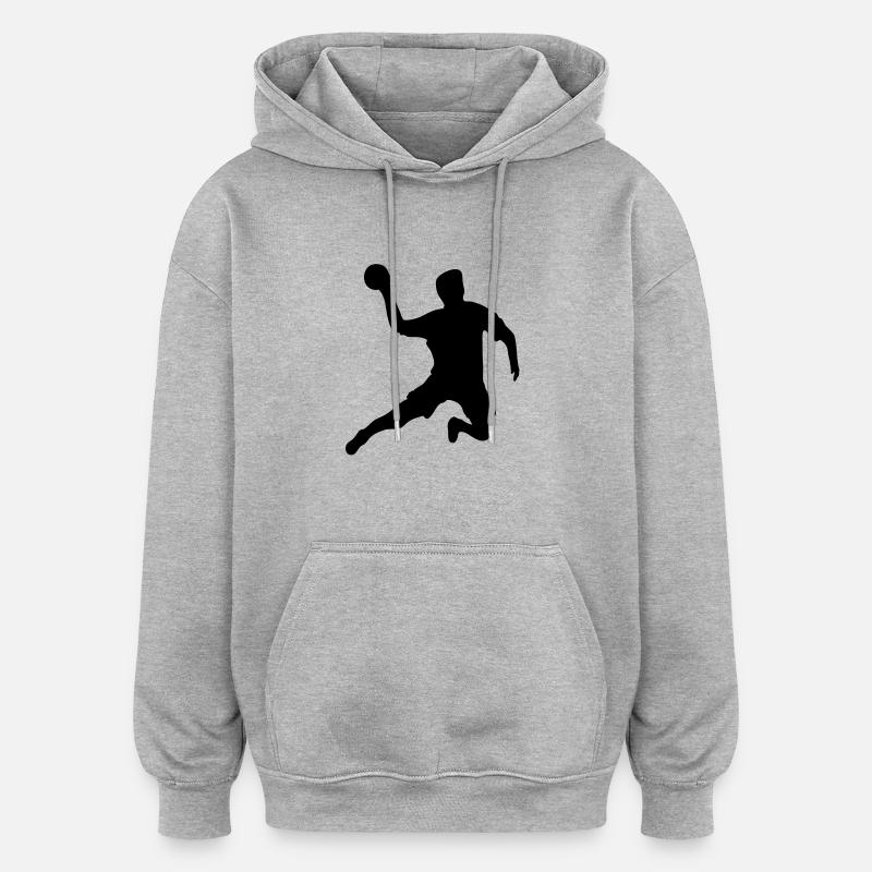 handball - Sweat à capuche oversize unisexe - gris chiné