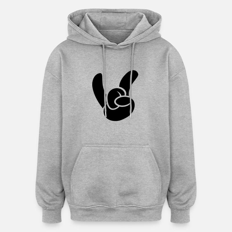 Rock on! - Sweat à capuche oversize unisexe - gris chiné