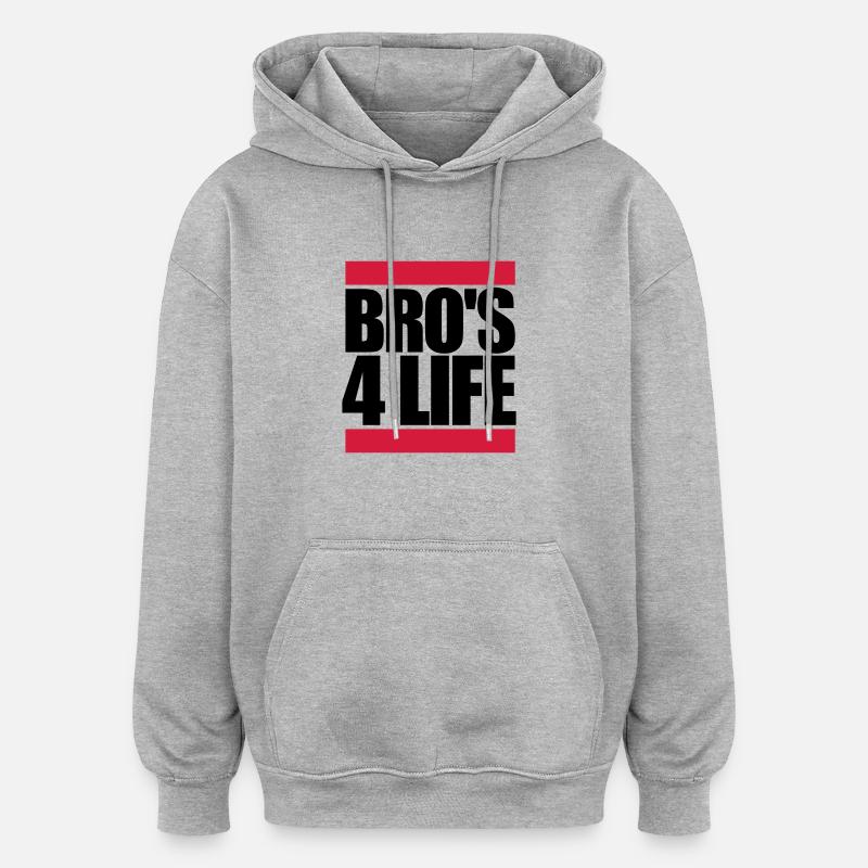 Brothers 4 Life Logo - Sweat à capuche oversize unisexe - gris chiné