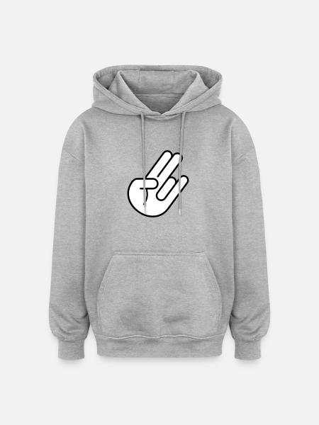 JDM Hand 2c - Oversized Unisex Hoodie - heather grey