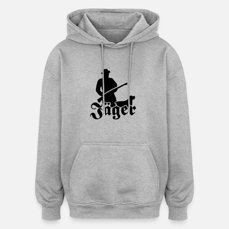 Jäger - Oversized Unisex Hoodie - Grau meliert