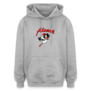 Elsass Sankt Valentin - Oversized Unisex Hoodie - Grau meliert - Vorne - Noah (186cm)