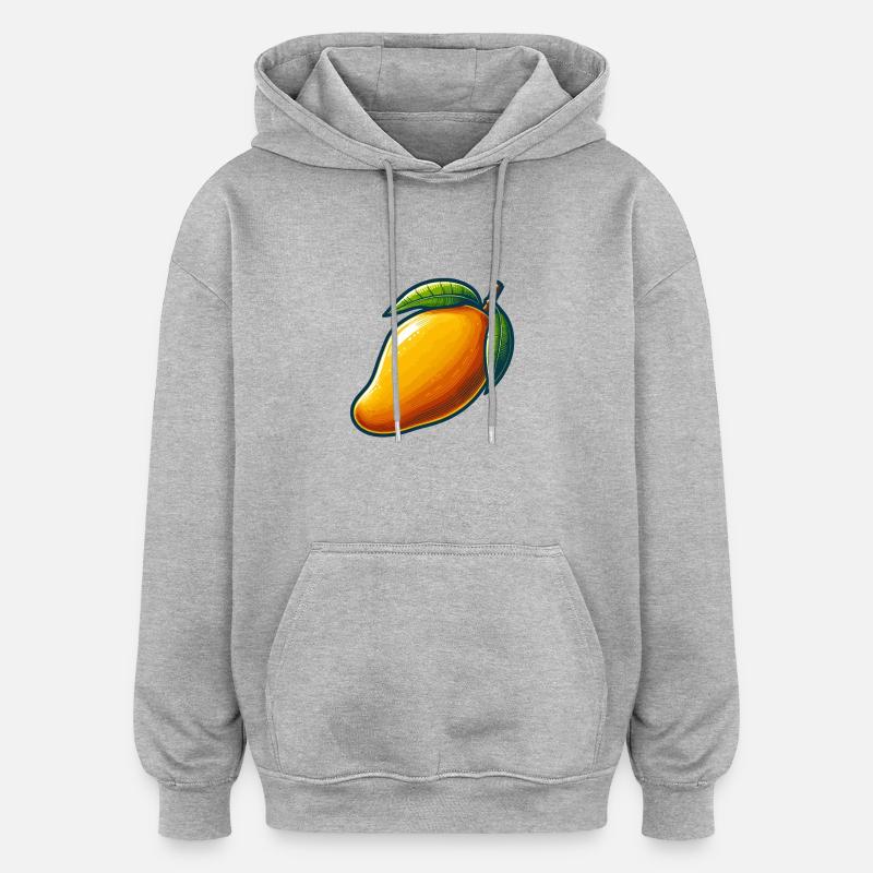 Mangue fruit exotique - Sweat à capuche oversize unisexe - gris chiné