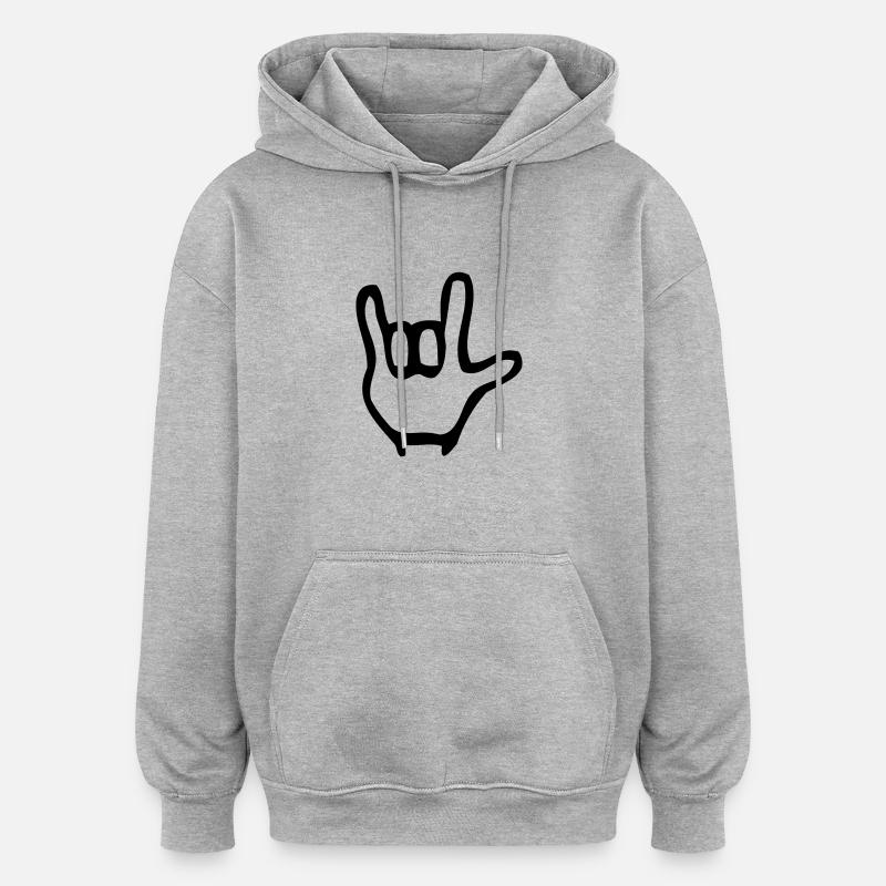 ich liebe Dich - Oversized Unisex Hoodie - Grau meliert