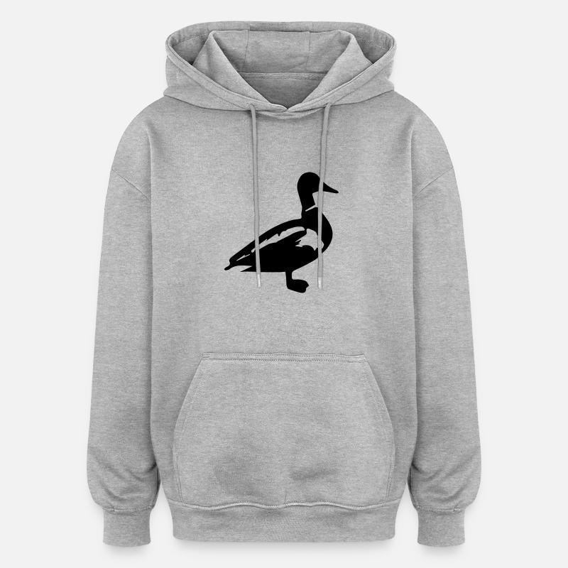 Canard canard colvert - Sweat à capuche oversize unisexe - gris chiné