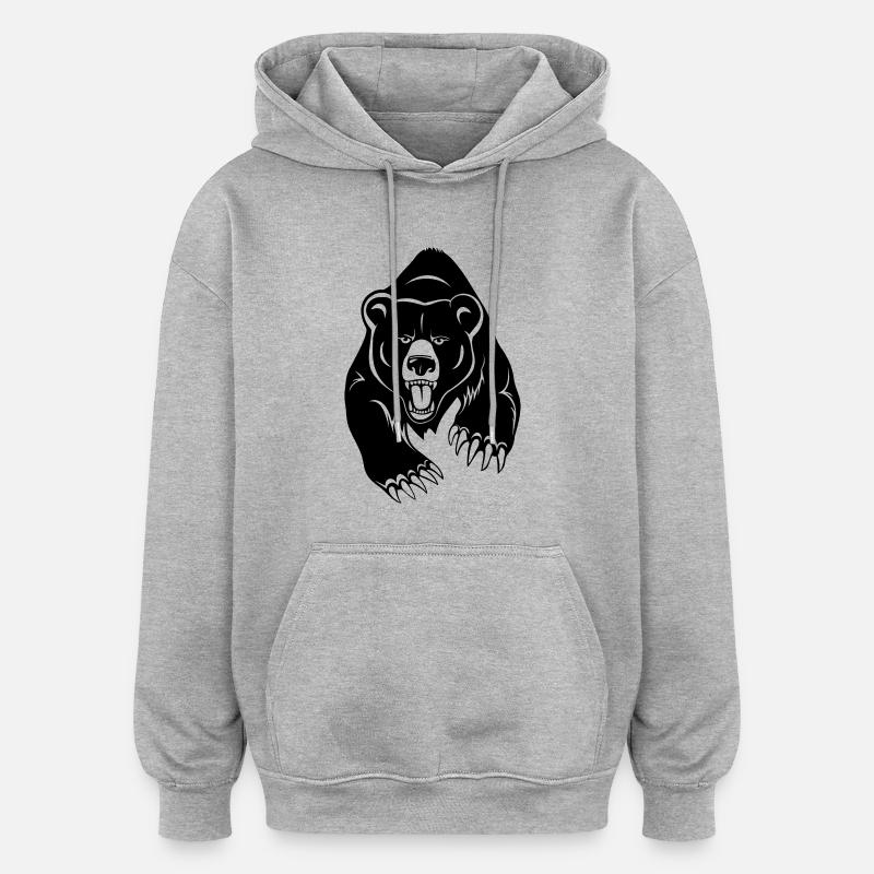 bear - Sweat à capuche oversize unisexe - gris chiné