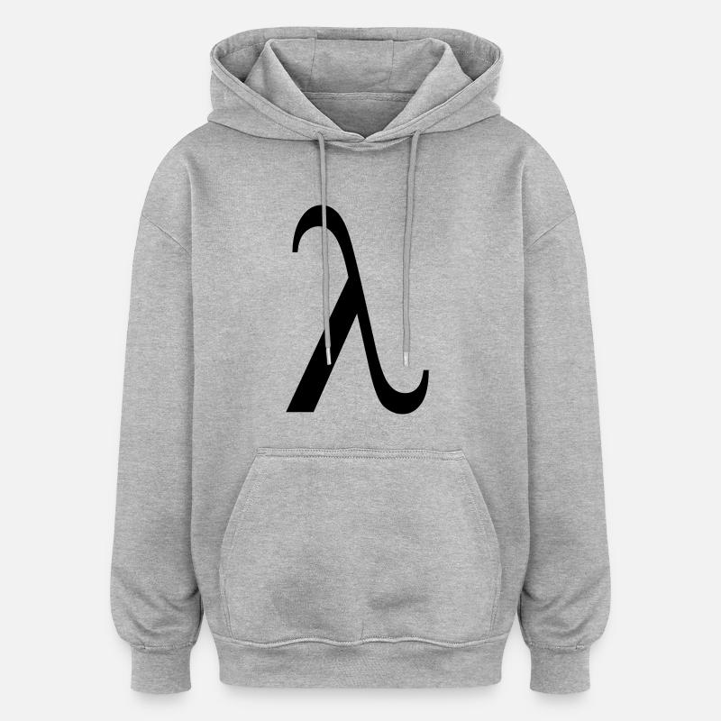 lambda greek - Sweat à capuche oversize unisexe - gris chiné