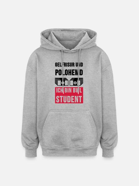 BWL Student Tassen & Zubehör - Oversized Unisex Hoodie - Grau meliert