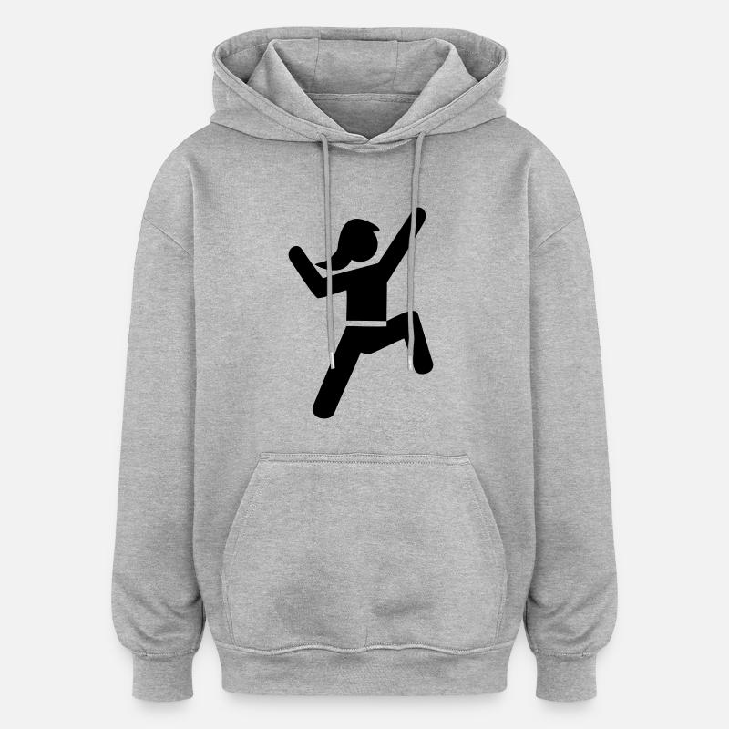 alpiniste - Sweat à capuche oversize unisexe - gris chiné