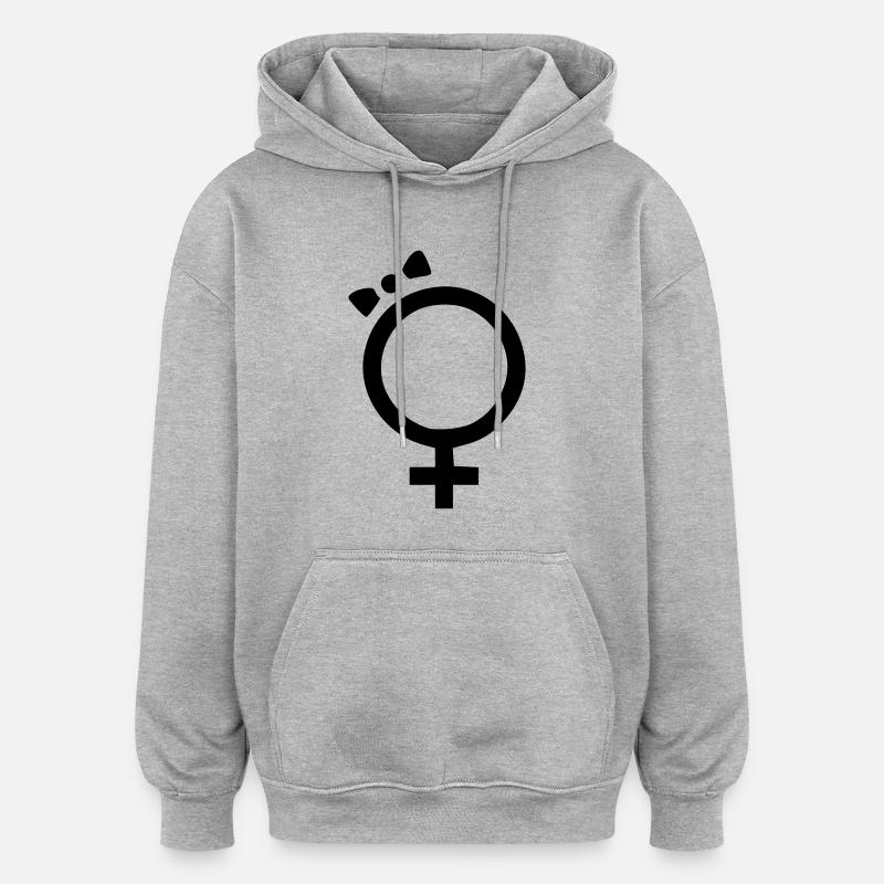 Geschlechtzeichen weibli - Oversized Unisex Hoodie - heather grey