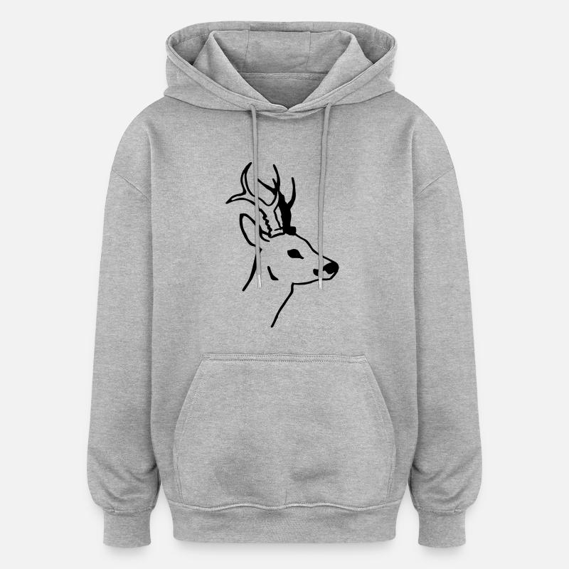 Roebuck - Sweat à capuche oversize unisexe - gris chiné