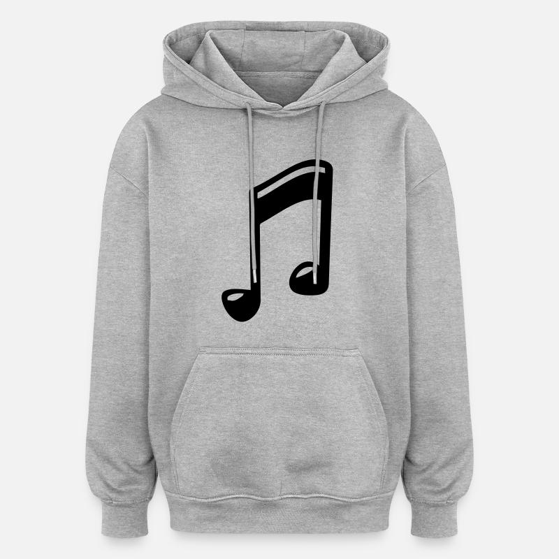 note drunk - Sweat à capuche oversize unisexe - gris chiné