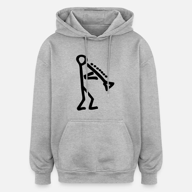 Musikant mit Klarinette - Oversized Unisex Hoodie - Grau meliert
