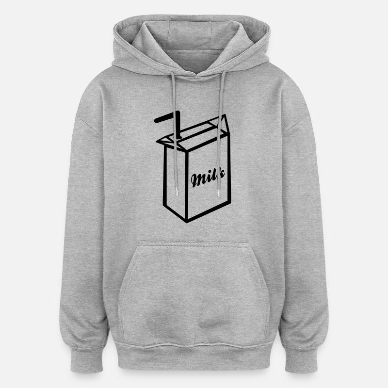 milk_p1 - Sweat à capuche oversize unisexe - gris chiné