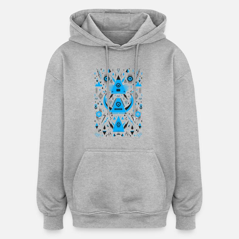 Abstract Triangle Transformation - Oversized Unisex Hoodie - heather grey