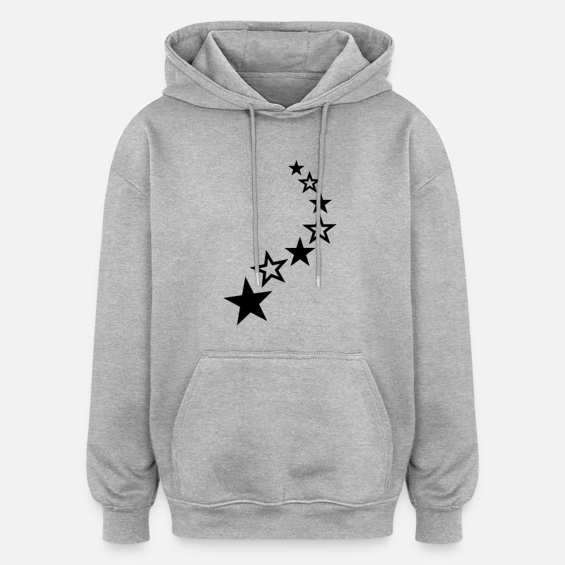 Etoiles - Sweat à capuche oversize unisexe - gris chiné