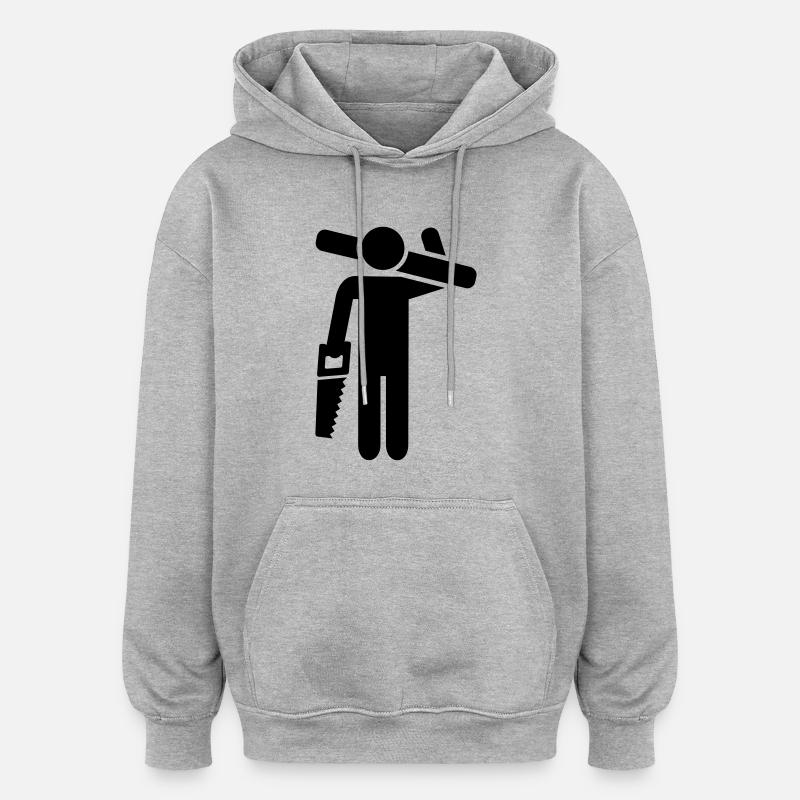 Charpentier - Sweat à capuche oversize unisexe - gris chiné
