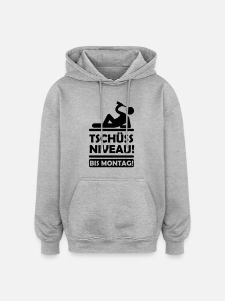 tschuess_niveau - Oversized Unisex Hoodie - Grau meliert