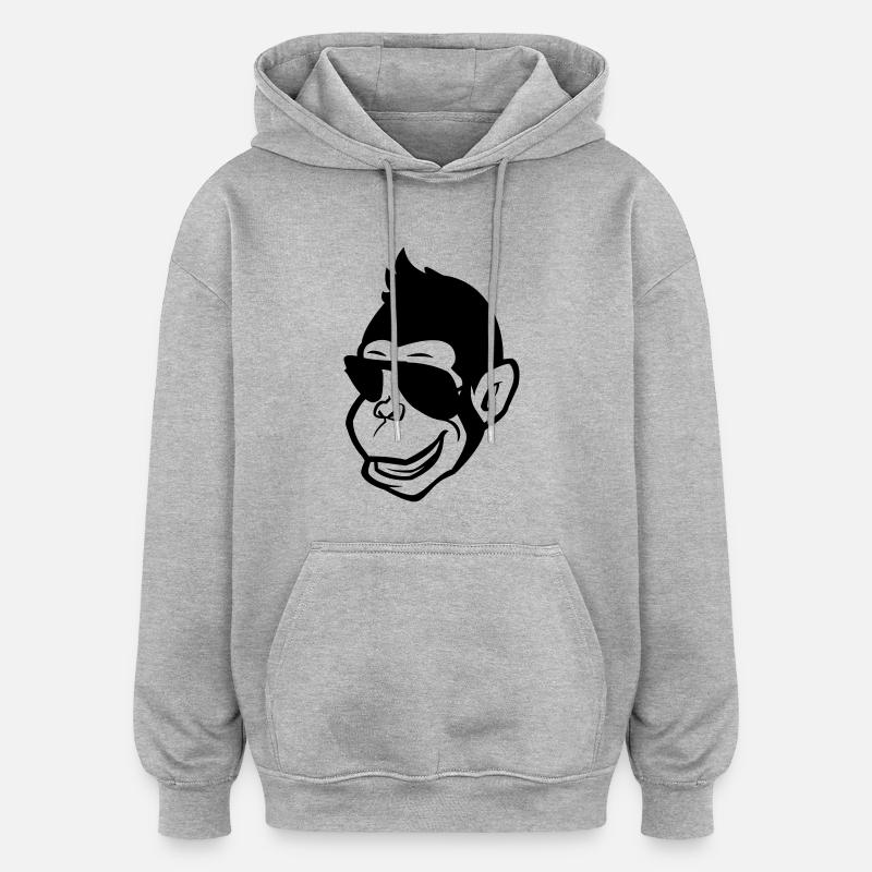 monkey cool comic - Oversized Unisex Hoodie - Grau meliert