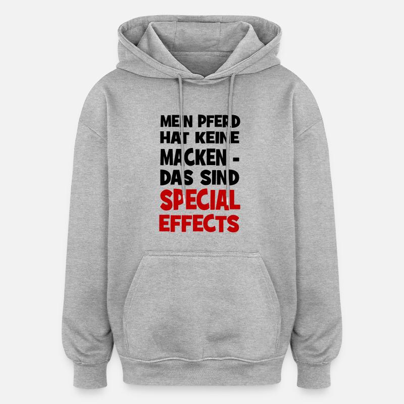 Cheval - Sweat à capuche oversize unisexe - gris chiné