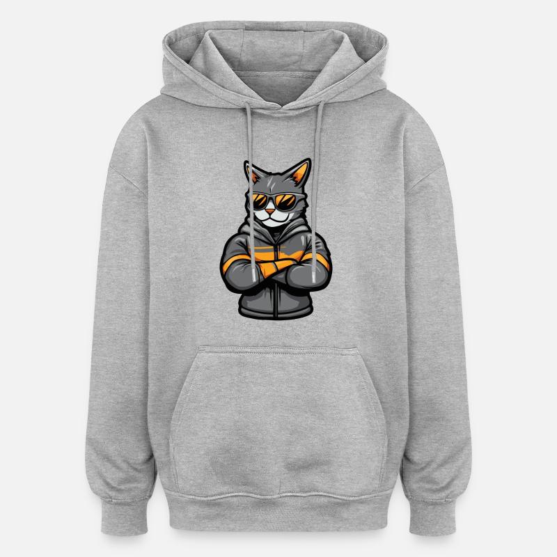 Cat Comic - Oversized Unisex Hoodie - heather grey