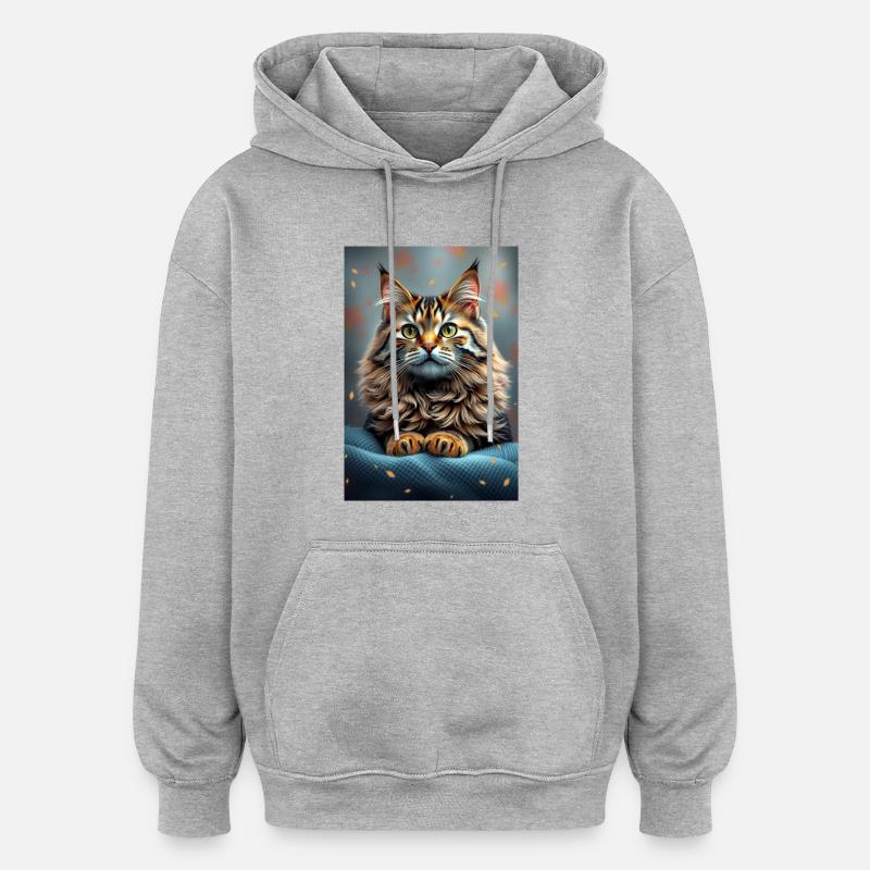 Le monde des chats - Sweat à capuche oversize unisexe - gris chiné