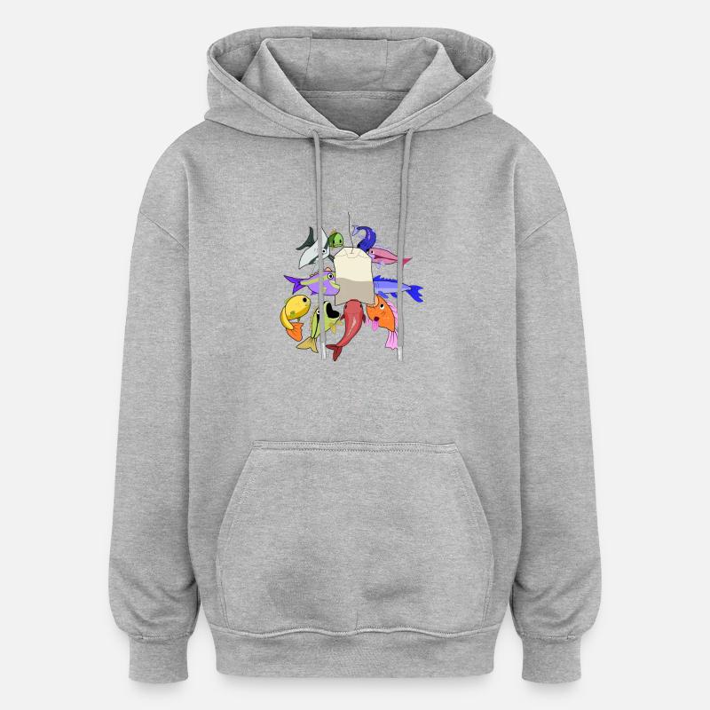 dînette - Sweat à capuche oversize unisexe - gris chiné