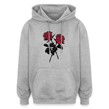 Rosen - Oversized Unisex Hoodie - Grau meliert - Vorne - Noah (186cm)