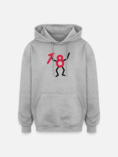 Endlich18! - Oversized Unisex Hoodie - heather grey