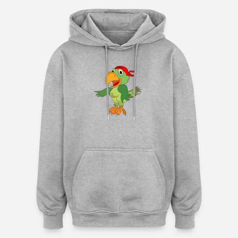pirates pirates de Parrot - Sweat à capuche oversize unisexe - gris chiné