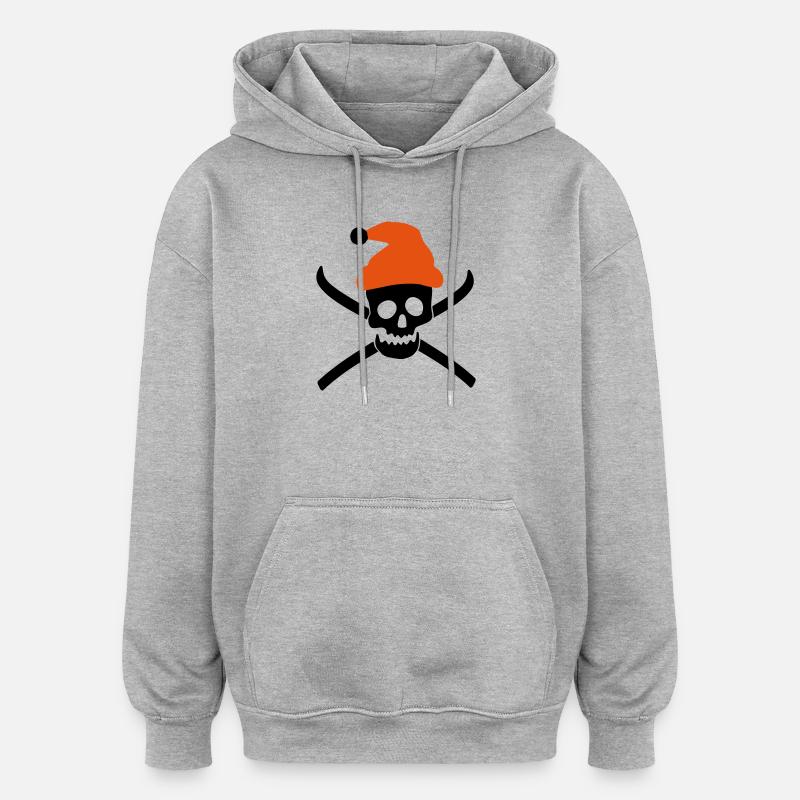 Ski - Sweat à capuche oversize unisexe - gris chiné