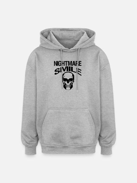 Nightmare Smile Halloween, Sprüche, Geschenke - Oversized Unisex Hoodie - heather grey