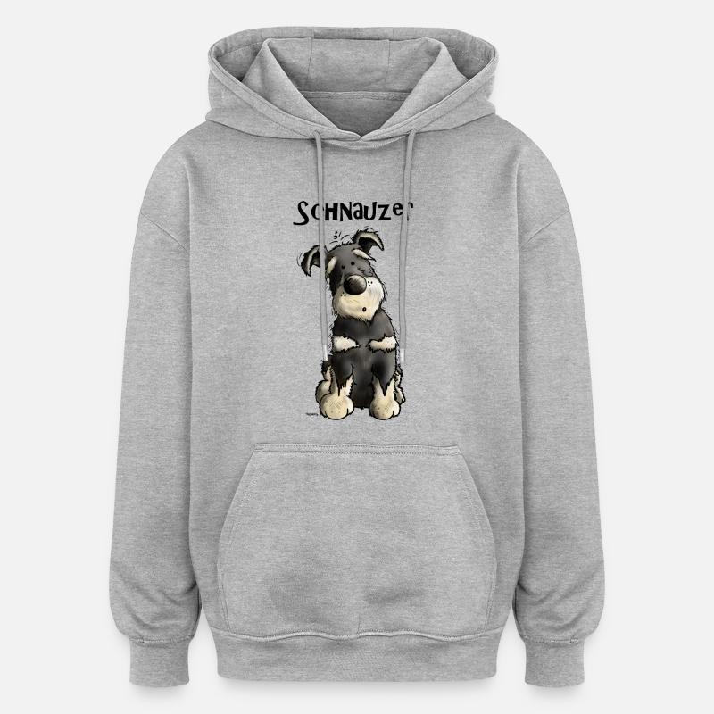 Mignon Schnauzer - Sweat à capuche oversize unisexe - gris chiné