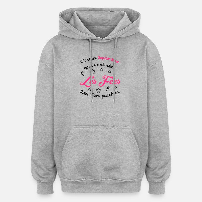 fille / fée / princesse / bébé - Sweat à capuche oversize unisexe - gris chiné