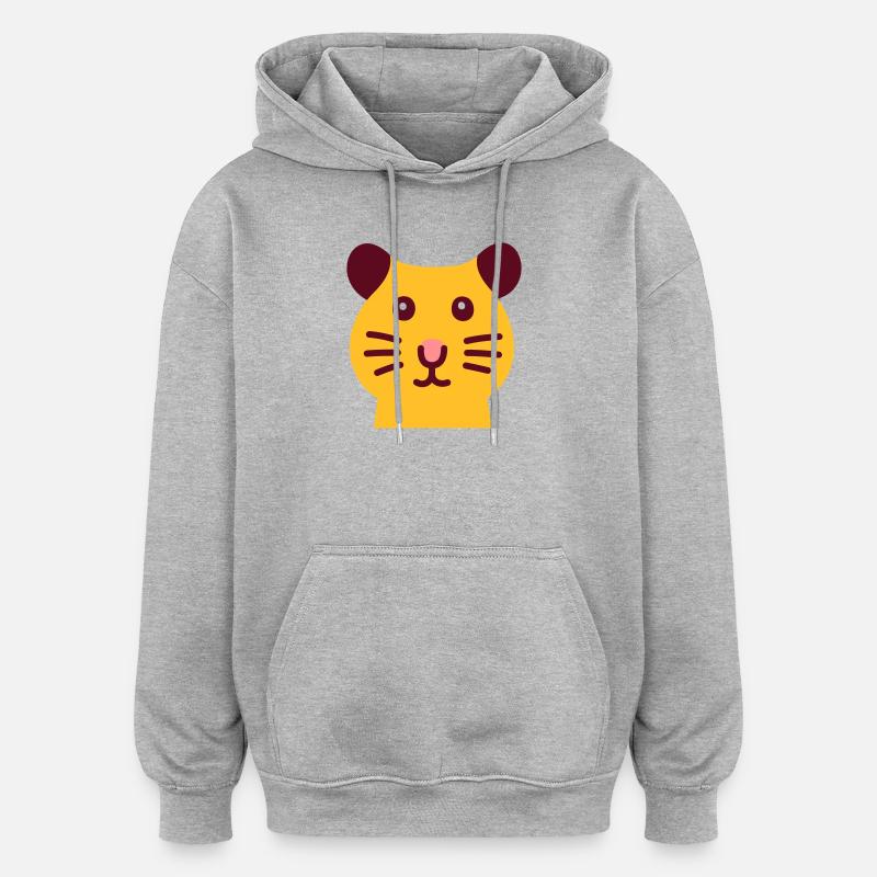 Süsser Hamster - Oversized Unisex Hoodie - Grau meliert
