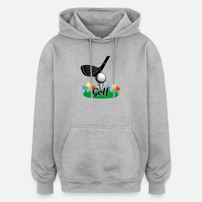 Bâton de golf - Sweat à capuche oversize unisexe - gris chiné