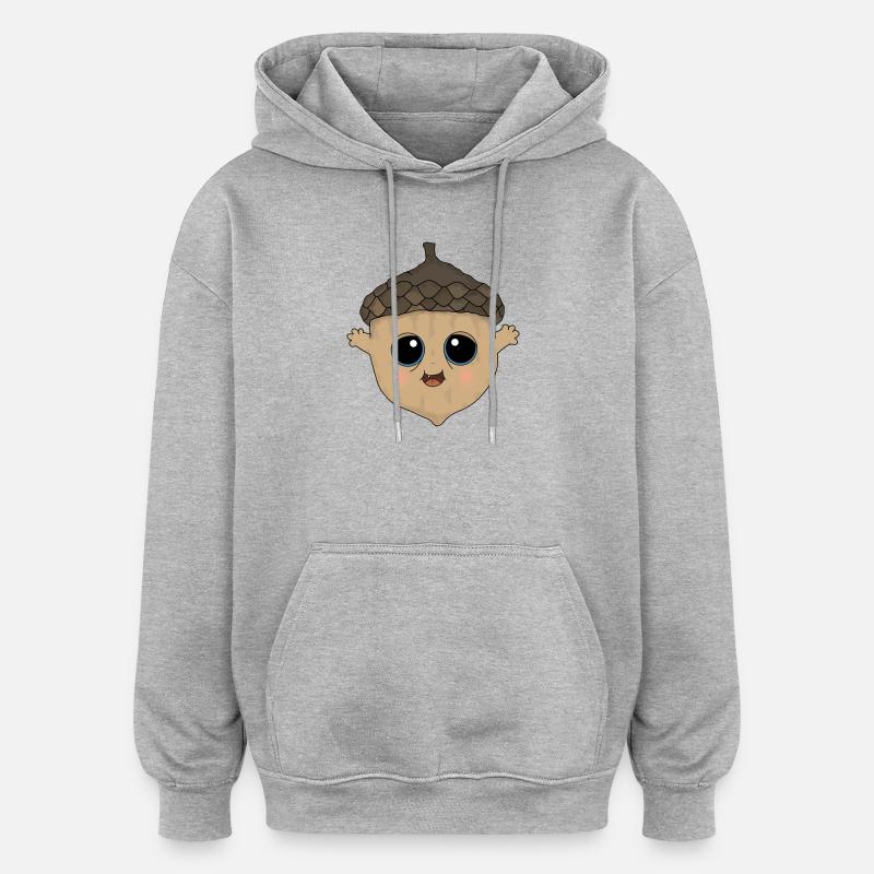 Eichelmännchen - Oversized Unisex Hoodie - Grau meliert