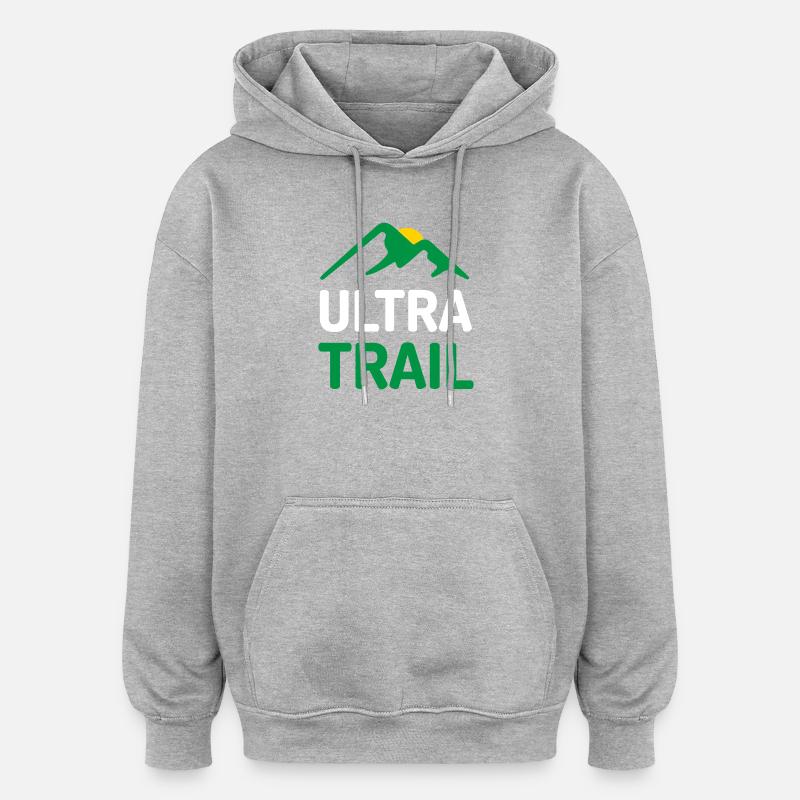 Ultra Trail - Sweat à capuche oversize unisexe - gris chiné