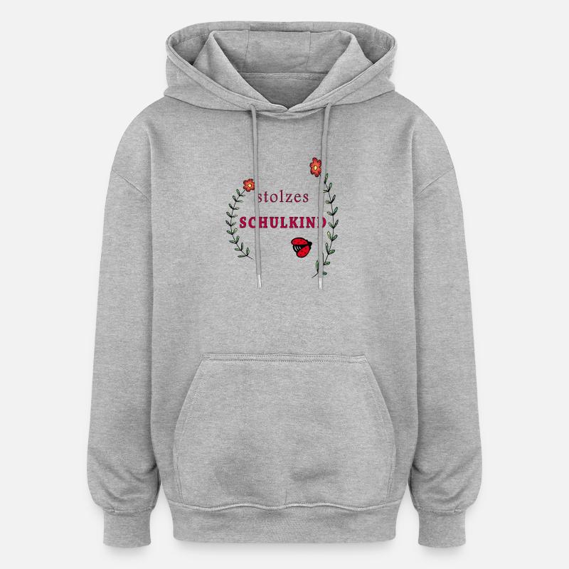 stolzes Schulkind Einschulung - Oversized Unisex Hoodie - Grau meliert