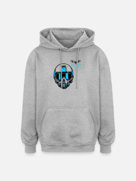 Drohnenpilot 2 - Oversized Unisex Hoodie - Grau meliert