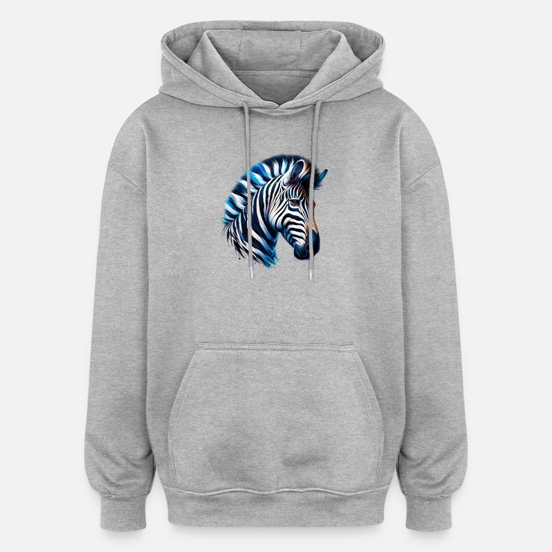 Zebra - Oversized Unisex Hoodie - Grau meliert