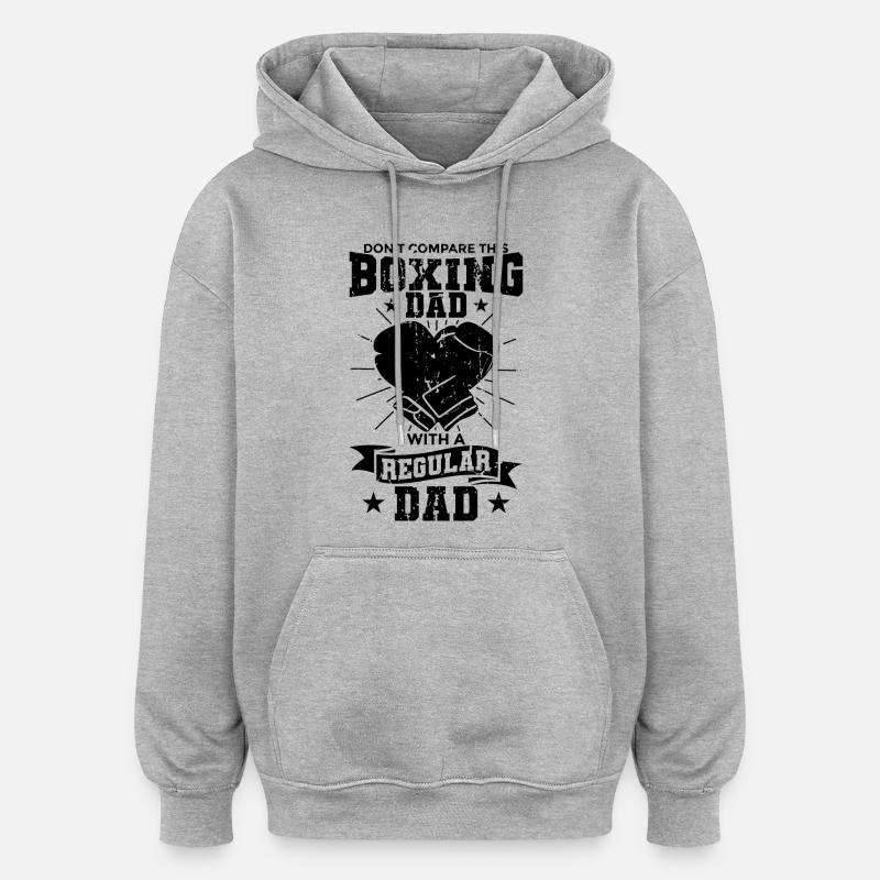 Boxer Vater - Oversized Unisex Hoodie - Grau meliert