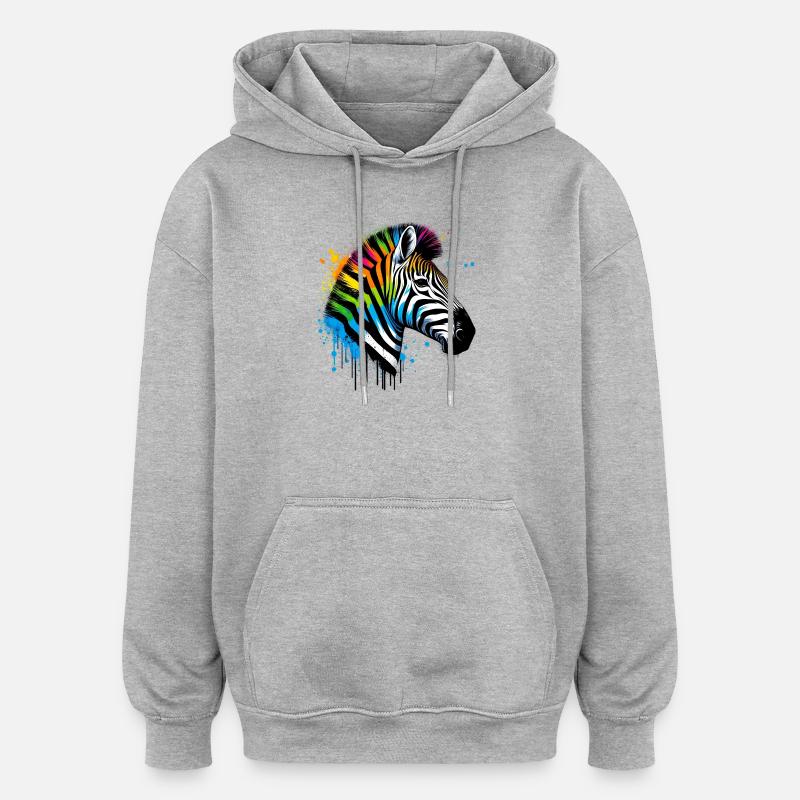 Zebra - Oversized Unisex Hoodie - heather grey