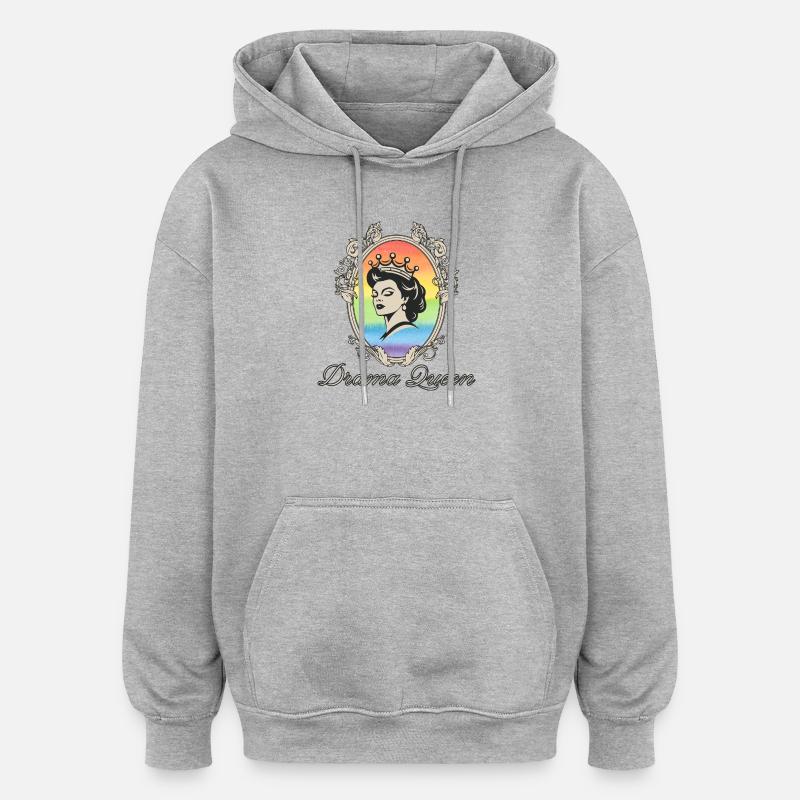 Drama Queen Regenbogenkrone - Oversized Unisex Hoodie - Grau meliert