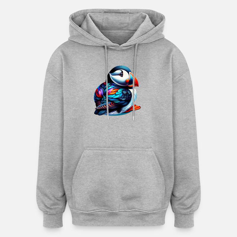 Papageitaucher - Oversized Unisex Hoodie - Grau meliert