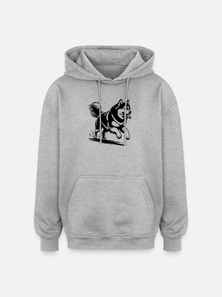 Alaskan Malamute - Oversized Unisex Hoodie - heather grey