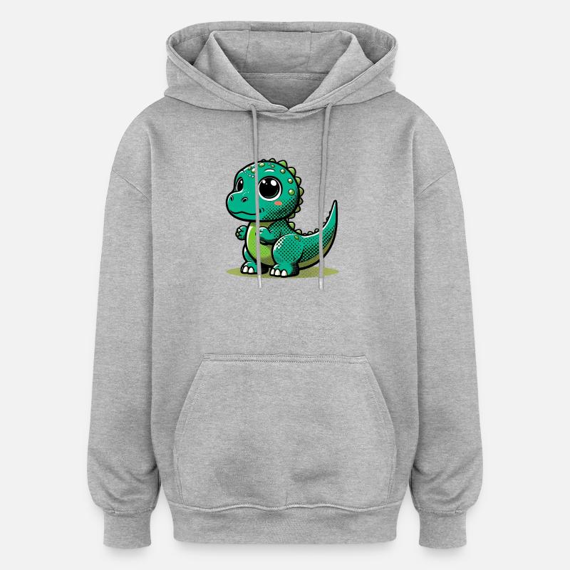 Dinosaure - Sweat à capuche oversize unisexe - gris chiné