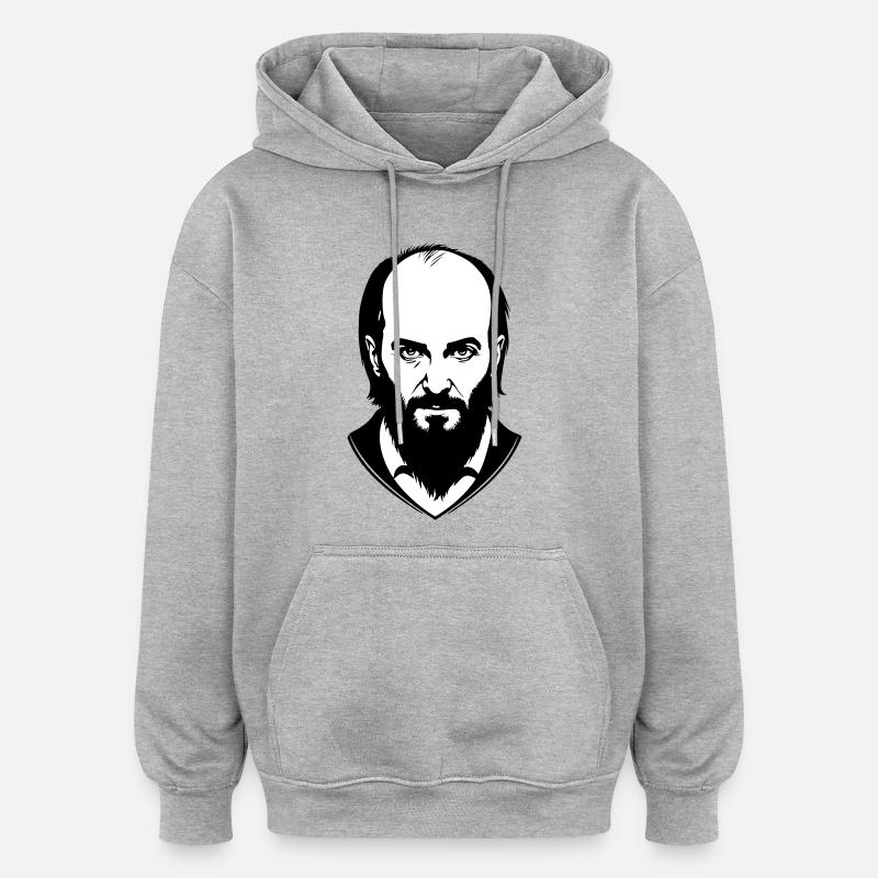 Tschetschenischer Held - Oversized Unisex Hoodie - Grau meliert